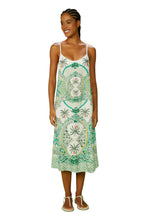 Load image into Gallery viewer, Model Front: Blueman Beach Skirt Vestido Mikaela Azulejaria