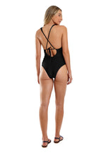 Load image into Gallery viewer, Model Back: Blueman One-Piece Maio Mambo Double Preto/Vermelho