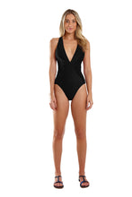 Load image into Gallery viewer, Model Front: Blueman One-Piece Maio Mambo Double Preto/Vermelho