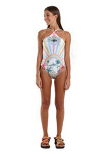 Load image into Gallery viewer, Model Front: Blueman One-Piece Maio Los Angeles Localizado Olharar Spremo