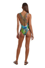 Load image into Gallery viewer, Model Back: Blueman One-Piece Maio Capri Florestinha Verde