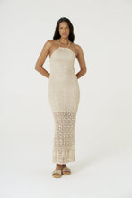 Load image into Gallery viewer, Model Front: Blueman Maxi Dresses Vestido Longo Tricot Lurex