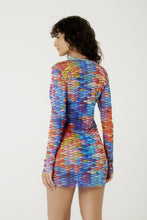 Load image into Gallery viewer, Model Back: Blueman Mini Dress Vestido Tule Manga Longa Escama