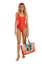 Load image into Gallery viewer, Model Back: Blueman Beach Bag Bolsa Alca Ilhos Tropical Mess
