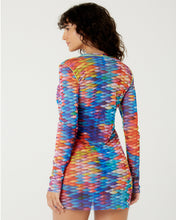 Load image into Gallery viewer, Image 06: Blueman Mini Dress Vestido Tule Manga Longa Escama