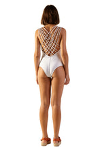 Load image into Gallery viewer, Model Back: Blueman One-Piece Capri Off White