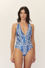 Load image into Gallery viewer, Model Front: Blueman One-Piece Maio Mambo Seiva-Doce-Azul