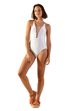 Load image into Gallery viewer, Model Front: Blueman One-Piece Rock Off White