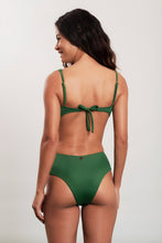 Load image into Gallery viewer, Model Back: Blueman One-Piece Green Textured Quenia