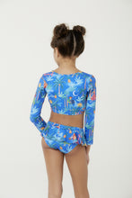 Load image into Gallery viewer, Model Back: Blueman Girl's Two-Piece Biquini Peteca Simpatia Inf