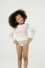 Load image into Gallery viewer, Model Front: Blueman Girl's One-Piece Maio Amber Saudacao Ao Sol Inf