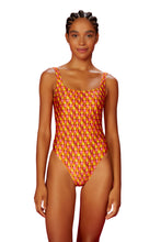 Load image into Gallery viewer, Model Front: Blueman One-Piece Maio Camiseta-Quadrado Ai-Meu-Coracao