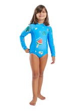 Load image into Gallery viewer, Model Front: Blueman Girl's One-Piece Maio John Manga Longa Sticker