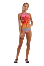 Load image into Gallery viewer, Model Front: Blueman One-Piece Maio Nadador Localizado Sunset