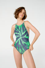 Load image into Gallery viewer, Model Front: Blueman One-Piece Maio Nadador Tie Dye Verde