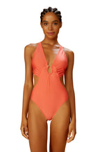 Load image into Gallery viewer, Model Front: Blueman One-Piece Maio Resort Salmao