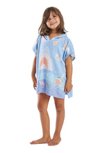 Load image into Gallery viewer, Model Front: Blueman Beach Towel Poncho Mini Surfer Sticker