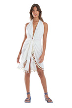 Load image into Gallery viewer, Model Front: Blueman Maxi Dresses Saida Janus Off White