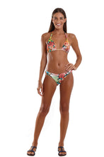Load image into Gallery viewer, Model Front: Blueman Top Top Caribe Flower Power