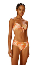 Load image into Gallery viewer, Model Front: Blueman Top Top Florest-Salmao Bardot