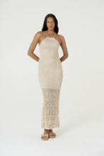 Load image into Gallery viewer, Model Front: Blueman Maxi Dresses Vestido Longo Tricot Lurex