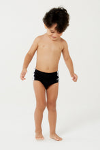 Load image into Gallery viewer, Model Front: Blueman Boy's Swimwear Sunga Army Glorioso Preto Inf
