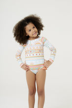 Load image into Gallery viewer, Model Front: Blueman Girl's One-Piece Maio Amber Saudacao Ao Sol Inf
