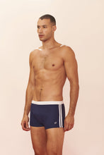 Load image into Gallery viewer, Model Front: Blueman Sunga / Boxer Sunga New Berlim Bicolor Azul-Marinho
