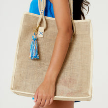 Load image into Gallery viewer, Gallery: Blueman Beach Bag Bolsa Quadrada Juta Natural
