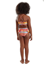 Load image into Gallery viewer, Model Back: Blueman Girl's Two-Piece Biquini Peteca Sunset
