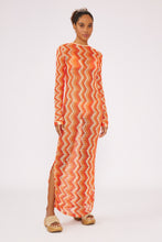 Load image into Gallery viewer, Model Front: Blueman Maxi Dresses Laranja Long Dress Tricot
