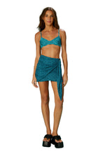 Load image into Gallery viewer, Model Front: Blueman Beach Skirt Mini Saia Tule Acqua
