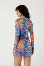 Load image into Gallery viewer, Model Back: Blueman Mini Dress Vestido Tule Manga Longa Escama
