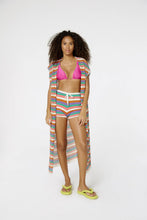 Load image into Gallery viewer, Model Front: Blueman Kaftans / Cover Ups Blusa Kimono Listras
