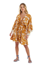 Load image into Gallery viewer, Model Front: Blueman Mini Dress Vestido Kaftan Curto Tucanus
