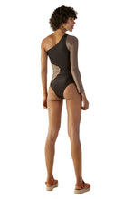 Load image into Gallery viewer, Image 04: Blueman One-Piece Ornamento Caramel Preto
