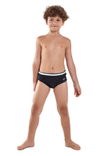 Load image into Gallery viewer, Model Front: Blueman Boy&#39;s Swimwear Army Onassis Preto Inf

