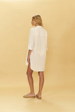 Load image into Gallery viewer, Model Back: Blueman Shirtdress Longsleeve Shirt Offwhite
