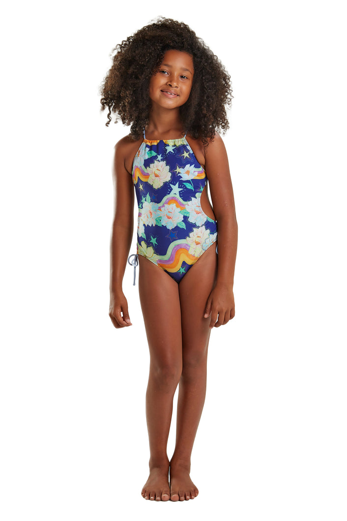 Model Front: Blueman Girl's One-Piece Maio Elsa Ceu De Flor
