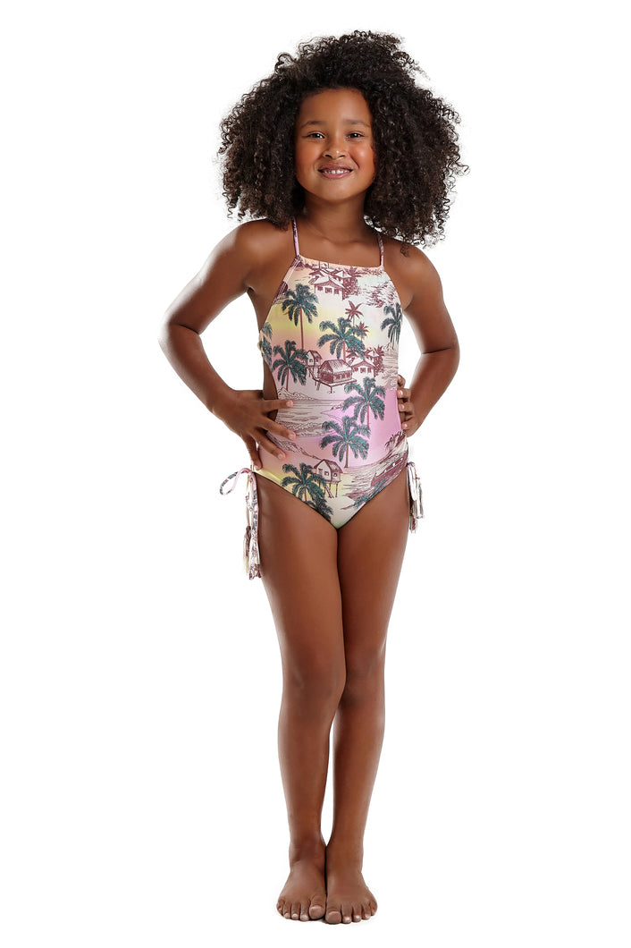 Model Front: Blueman Girl's One-Piece Maio Elsa Puerto