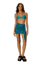 Load image into Gallery viewer, Model Front: Blueman Beach Skirt Mini Saia Tule Acqua
