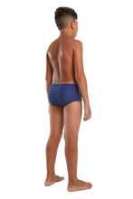 Load image into Gallery viewer, Model Back: Blueman Boy&#39;s Swimwear Sunga Army Fit Frisos Marinho
