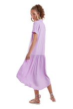 Load image into Gallery viewer, Model Back: Blueman Shirtdress Vestido Chemise Liso Roxo
