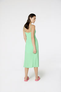 Model Back: Blueman Maxi Dresses Vestido Fenda Liso Color