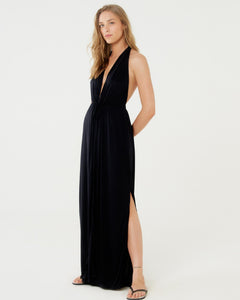 Gallery: Blueman Maxi Dresses Vestido Saida Duo Liso Preto Mistica