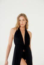 Load image into Gallery viewer, Image 05: Blueman Maxi Dresses Vestido Saida Duo Liso Preto Mistica
