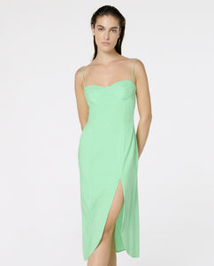Vestido Fenda Liso Color