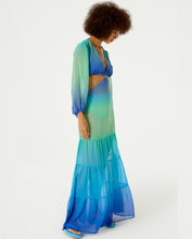 Load image into Gallery viewer, Vestido Longo Resort Degrade Sky Barrado
